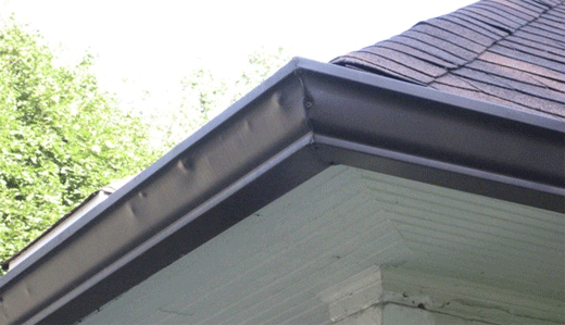 Look for dents on gutters